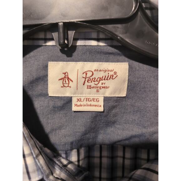 Original Penguin Men's XL Shirt, Casual Plaid Shirt, Short Sleeve‎ - Picture 4 of 7